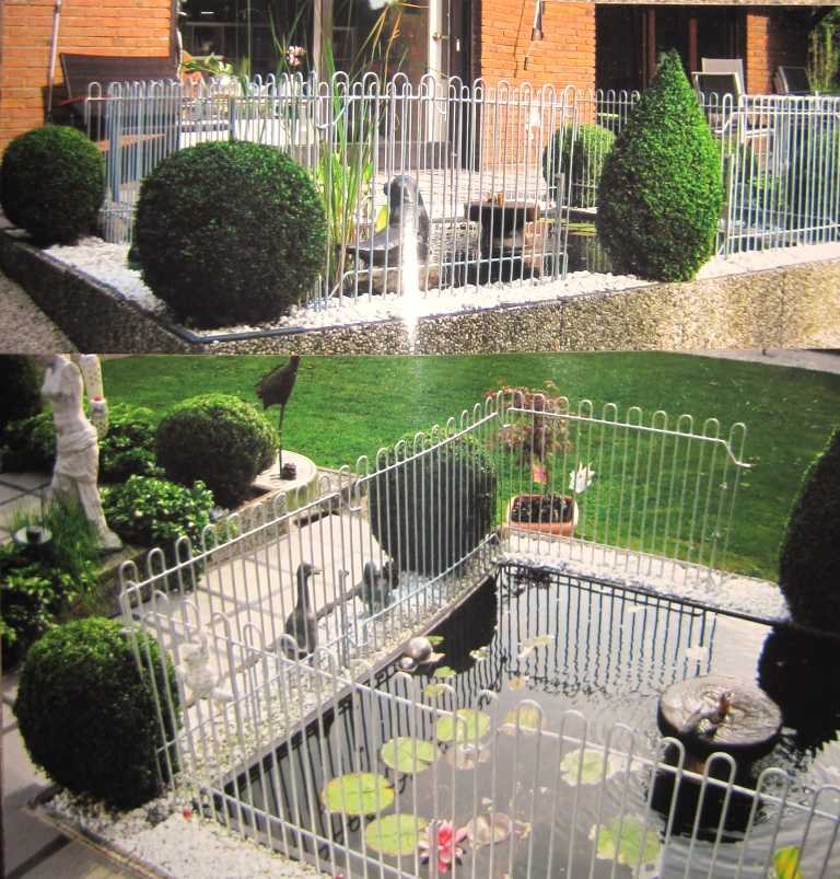 flexible Zaun Gitter zur Kindersicherung des Zierteich im Garten